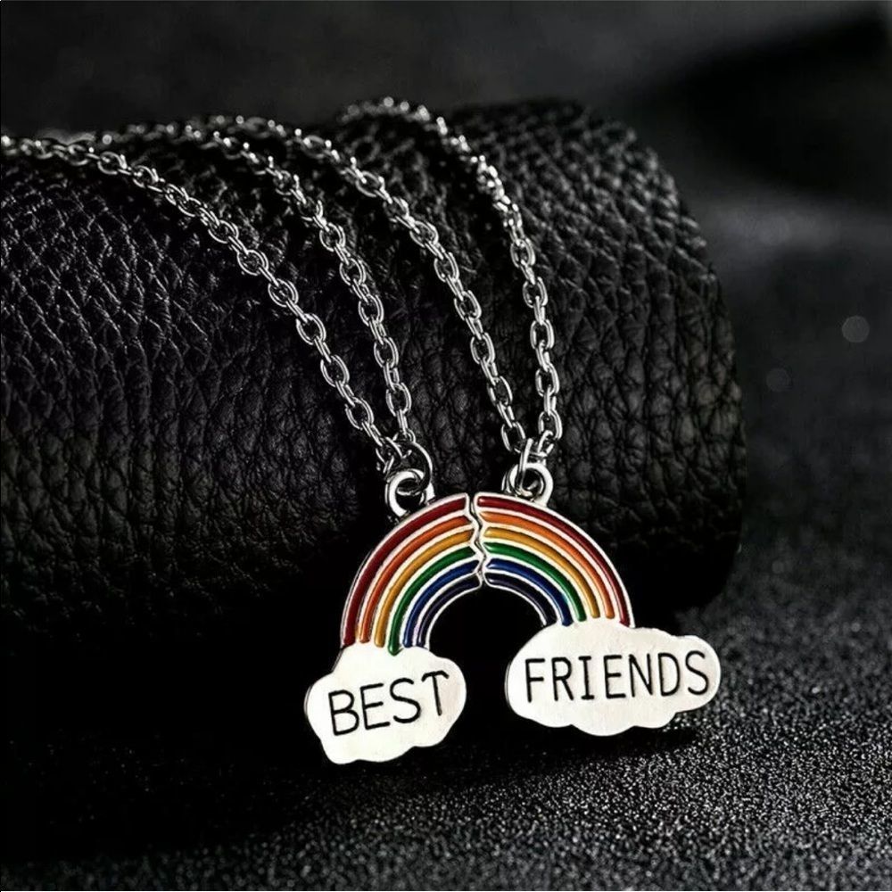 Best Friends Necklaces Enamel Puzzle Rainbow - Picture 3 of 9